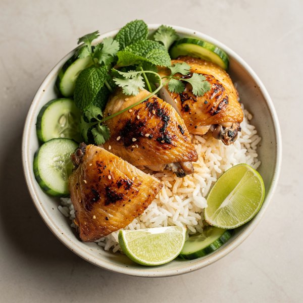Vietnamese Lemongrass Chicken Rice Bowl