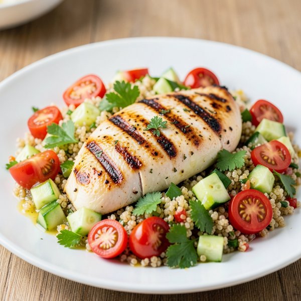 Lemon Herb Grilled Chicken with Quinoa Salad