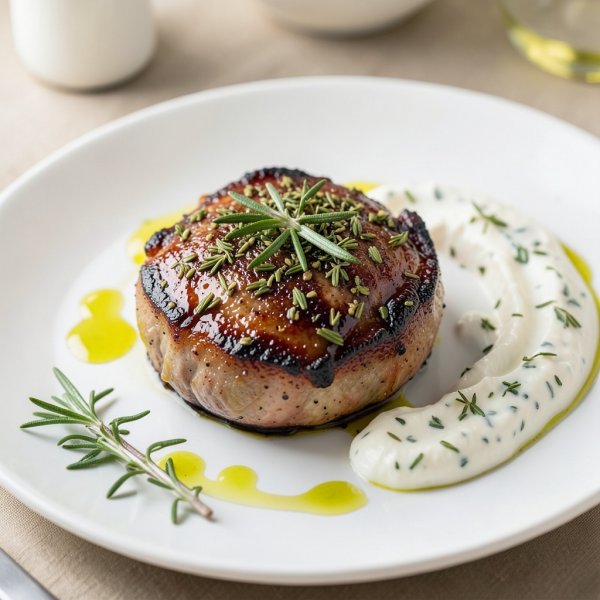 Herb-Crusted Lamb Chops with Garlic Yogurt Sauce