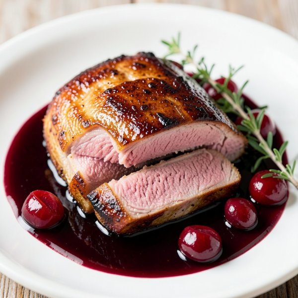 Pan-Seared Duck Breast with Cherry-Balsamic Sauce
