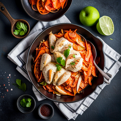 Keto Beer-Braised Chicken with Apple and Carrot Slaw