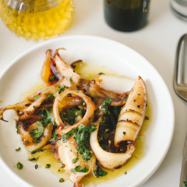 Grilled Squid with Garlic and Parsley