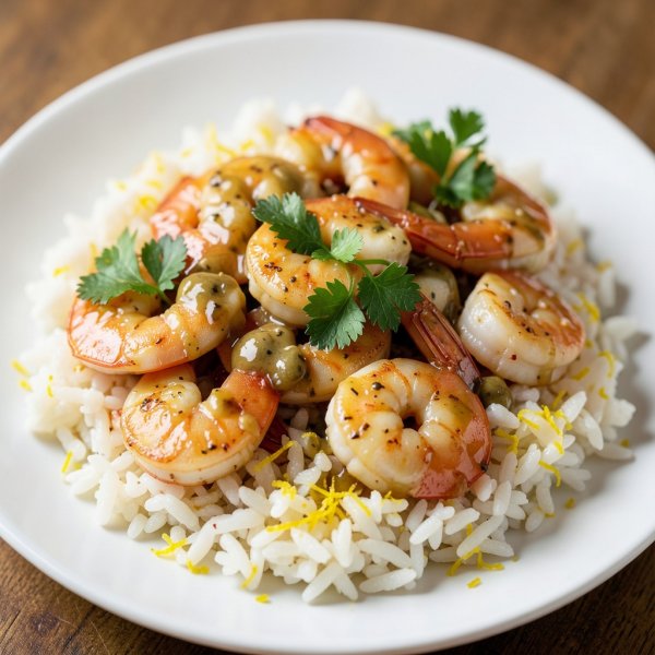Garlic Butter Shrimp with Lemon Rice
