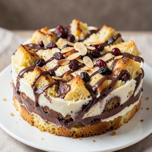 Coconut Chocolate Chip Bread Pudding Cake