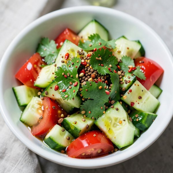 Spiced Indian Cucumber & Tomato Salad