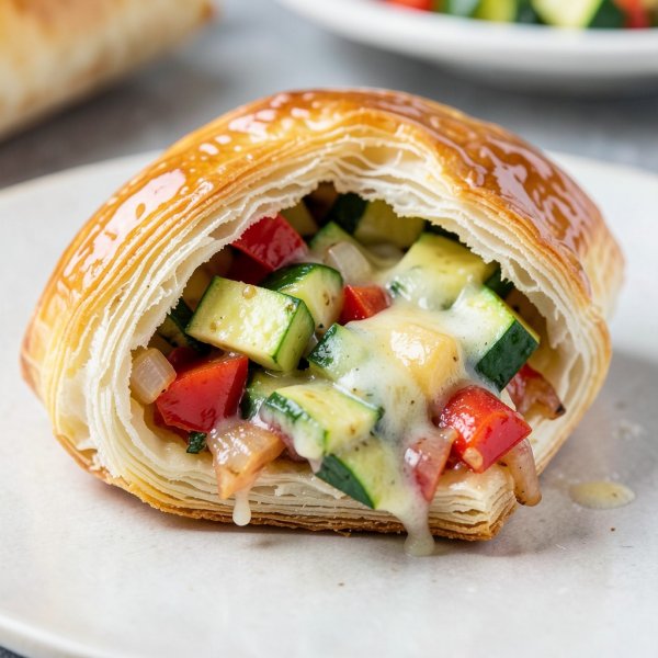 Vegetable and Cheese Stuffed Pastry Pocket