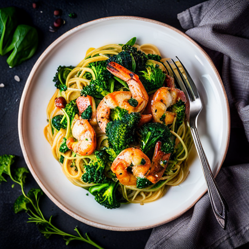 Garlic Shrimp with Broccoli and Spinach