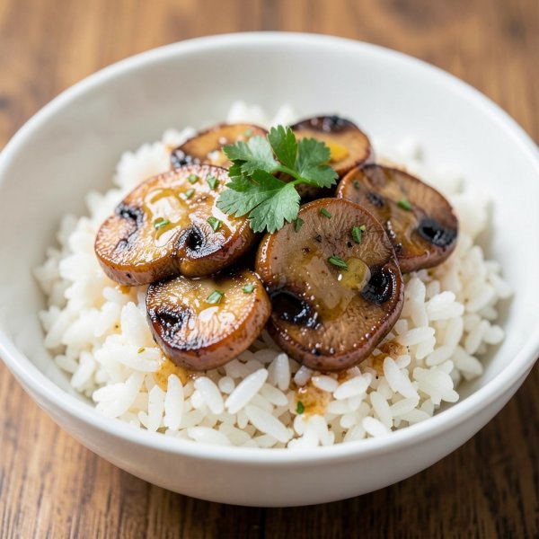 Garlic Butter Mushroom Rice Bowl