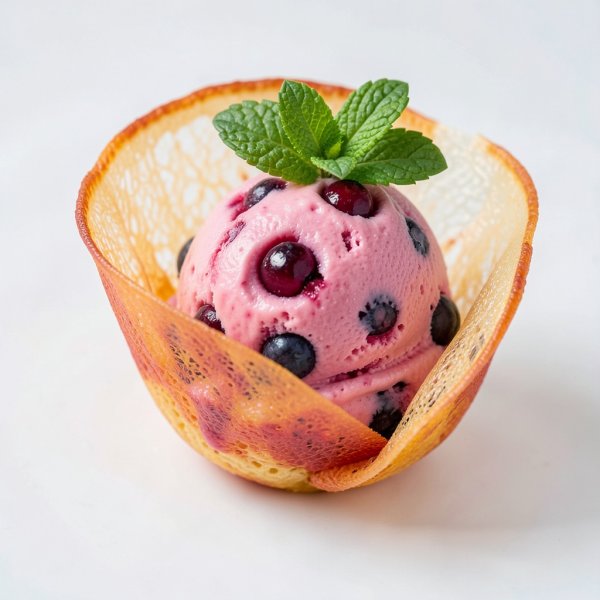 Berry Fruit Ice Cream with Edible Fruit Shell