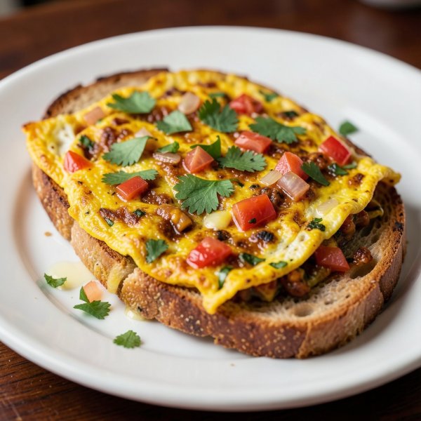 Masala Omelette with Toast