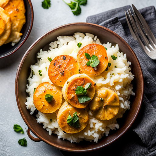 Cheesy Garlic Rice with Wine-infused Butter