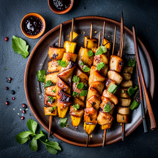 Grilled Banana and Chicken Skewers