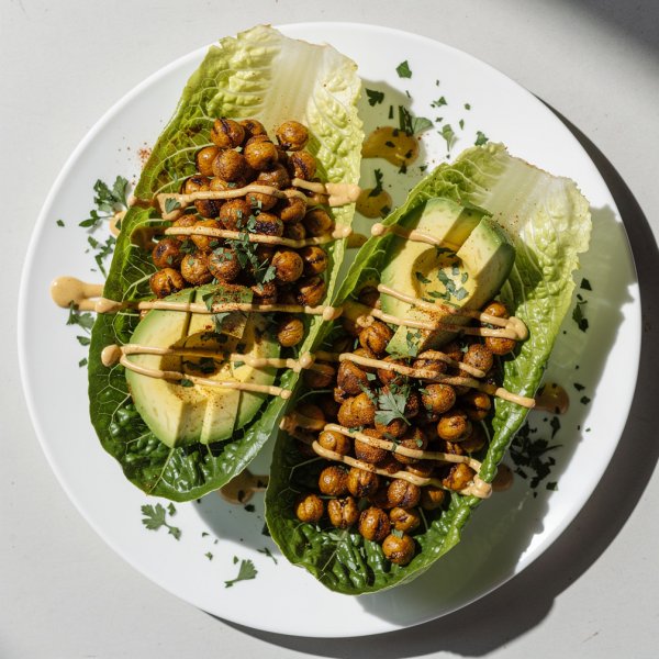 Crispy Chickpea-Stuffed Lettuce Wraps