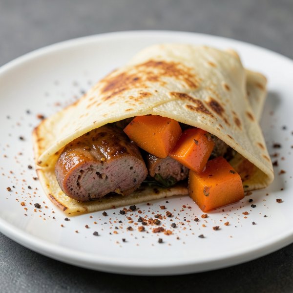 Sausage and Sweet Potato Tortilla Wrap
