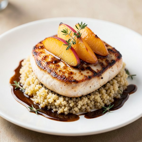 Seared Peach and Herbed Chicken
