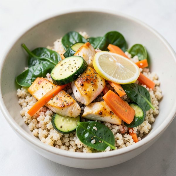 Lemon-Herb Chicken and Quinoa Bowl