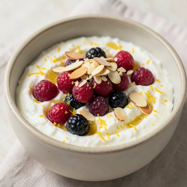 Honey-Lemon Cottage Cheese Dessert Bowl