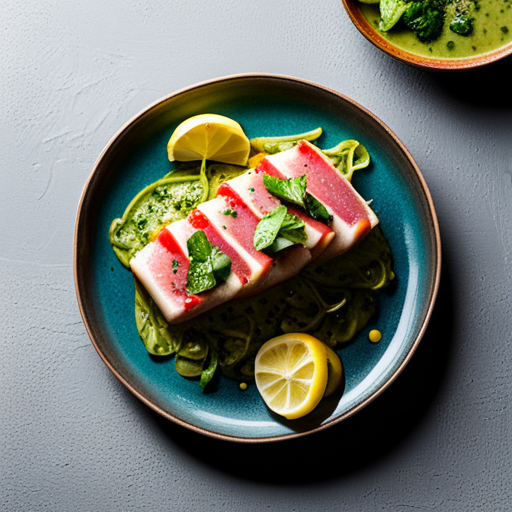 Seared Tuna with Lemon Herb Sauce