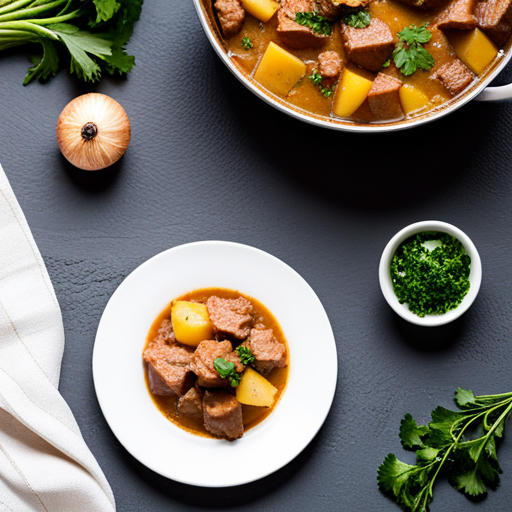 Brazilian Beef Stew with Garlic Potatoes