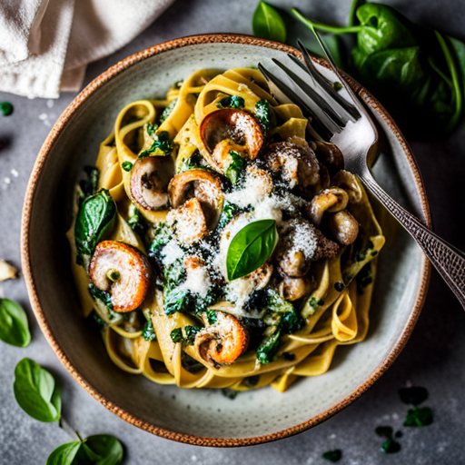 Creamy Spinach and Mushroom Pasta