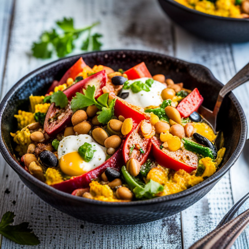 Mediterranean Bean and Veggie Breakfast Scramble