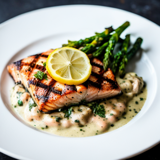 Grilled Salmon with Lemon Dill Sauce