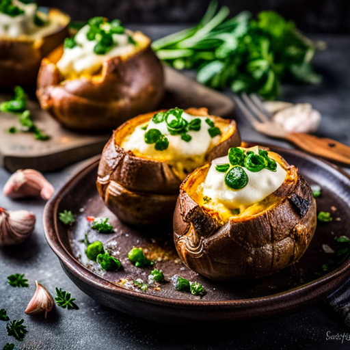 Garlic Cheese Stuffed Potatoes