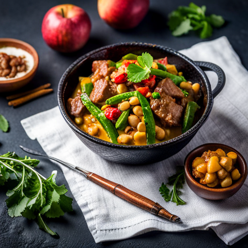 Apple and Beef Stir-Fry with Cheese and Beans