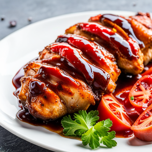 Coffee Glazed Chicken with Ketchup Sauce