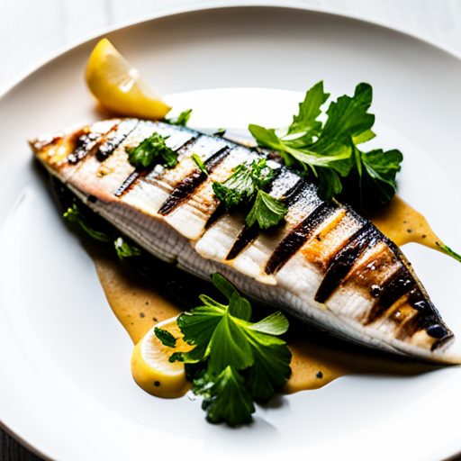 Grilled Mackerel with Lemon Herb Sauce