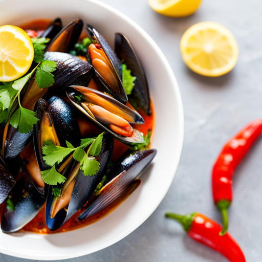 Spicy Garlic Mussels