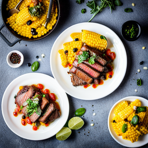 Garlic Butter Beef with Corn and Olives