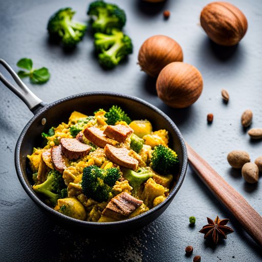 Curry Chicken and Broccoli Scramble