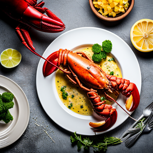 Grilled Lobster with Lemon Butter Sauce