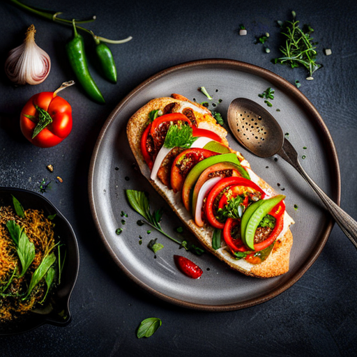 Ginger Onion Pepper Bruschetta