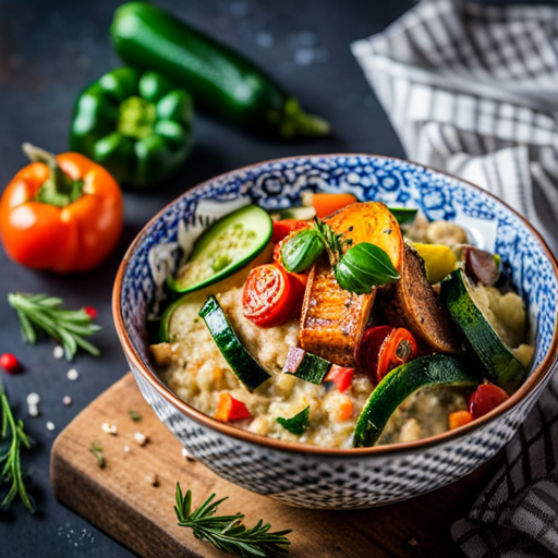 Savory Oatmeal with Roasted Vegetables