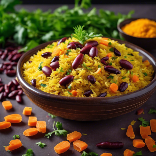 Indian Spiced Rice with Beans and Carrots