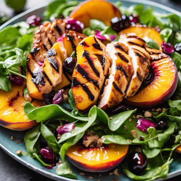 Grilled Peach and Chicken Salad