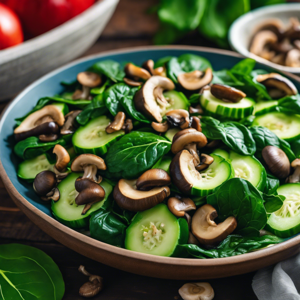 Cucumber, Mushroom, and Spinach Stir-Fry