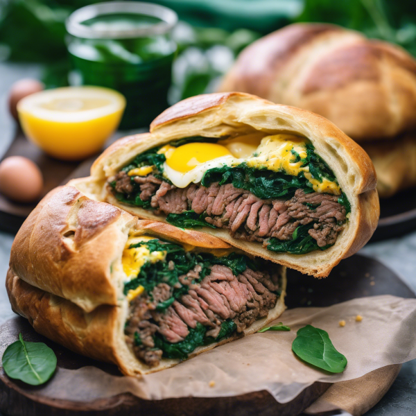 Arab Beef and Spinach Stuffed Bread