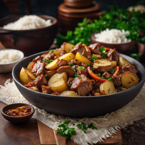 Pork and Potato Stir-Fry with Rice