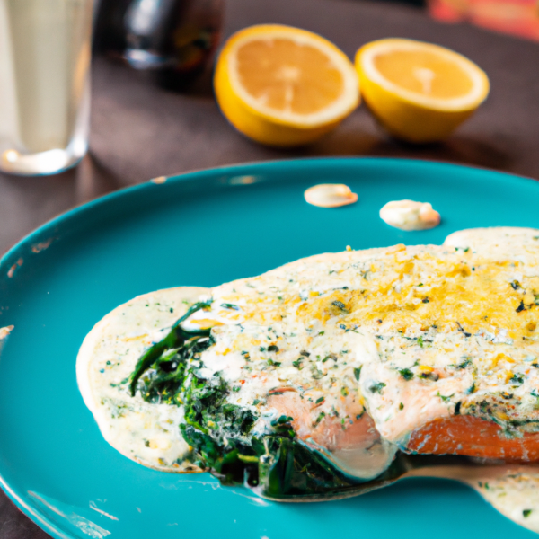 Pan-seared Salmon with Creamy Spinach and Parmesan