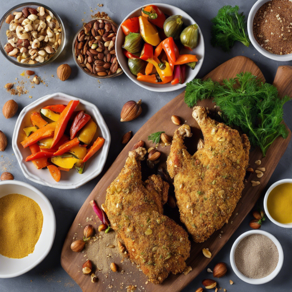 Nut-Crusted Chicken with Roasted Vegetables