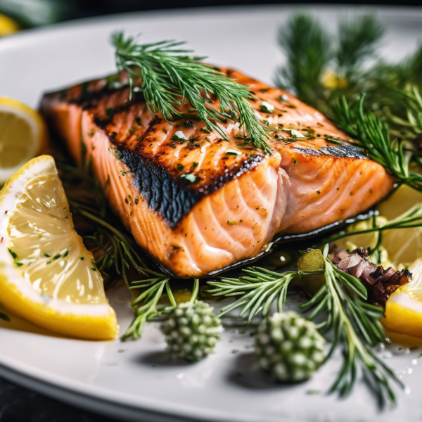 Grilled Salmon with Lemon Dill Sauce