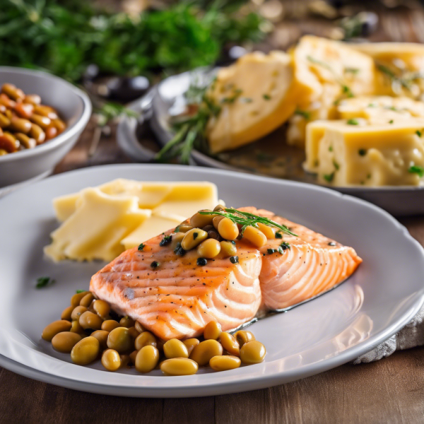 Cheesy Baked Salmon with Beans