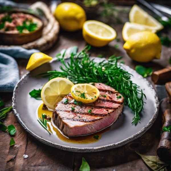 Tuna Steak with Lemon Butter Sauce