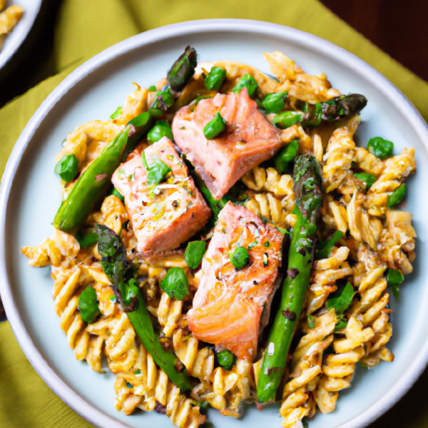 Pesto Salmon Pasta Recipe | cookAIfood