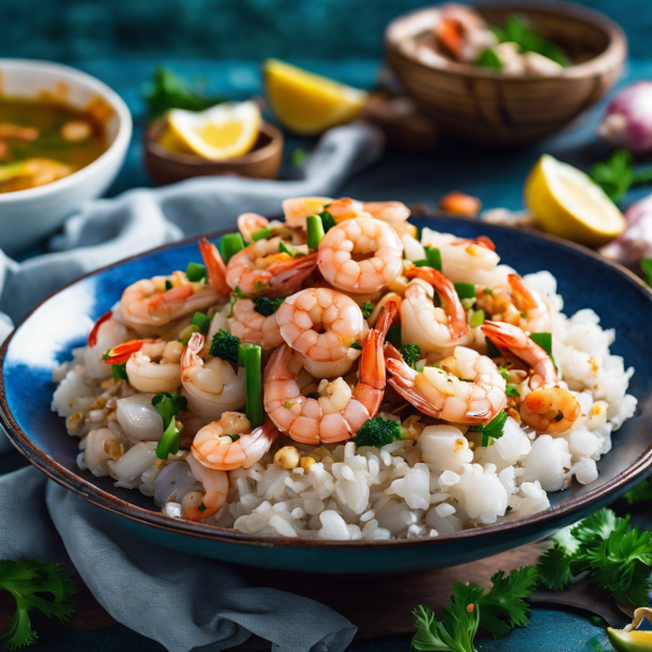 Chinese Garlic Ginger Seafood Stir-Fry