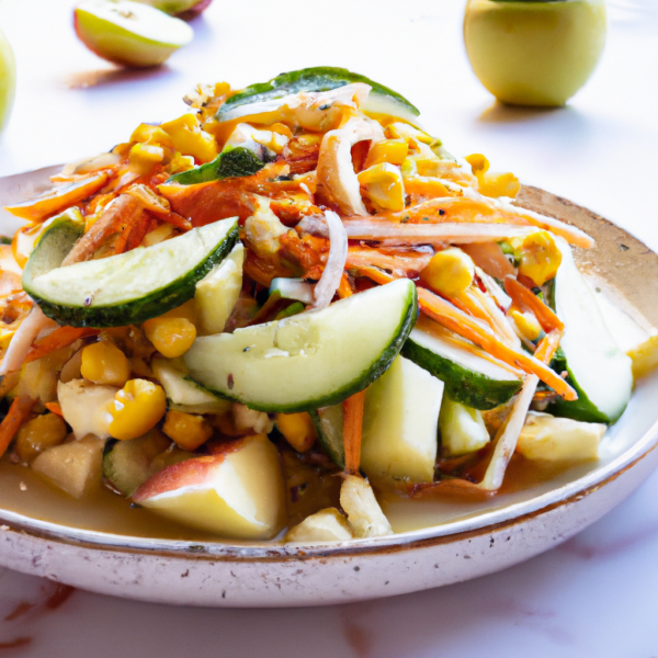 Lebanese Apple, Carrot, Corn and Cucumber Salad