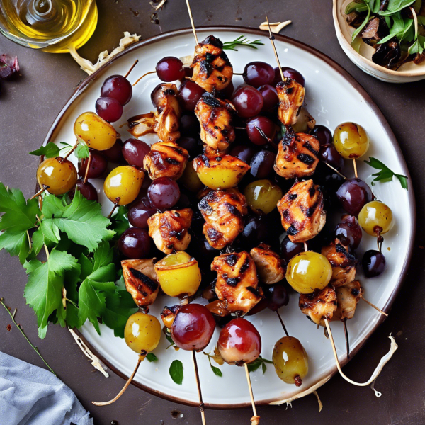 Grilled Grape and Chicken Skewers